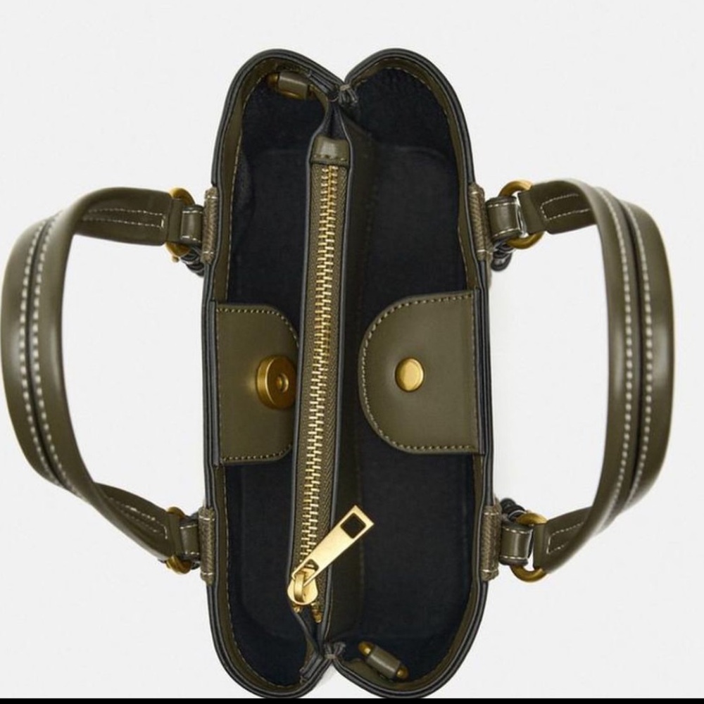 Zara city bag, olive green - Picture 9 of 13